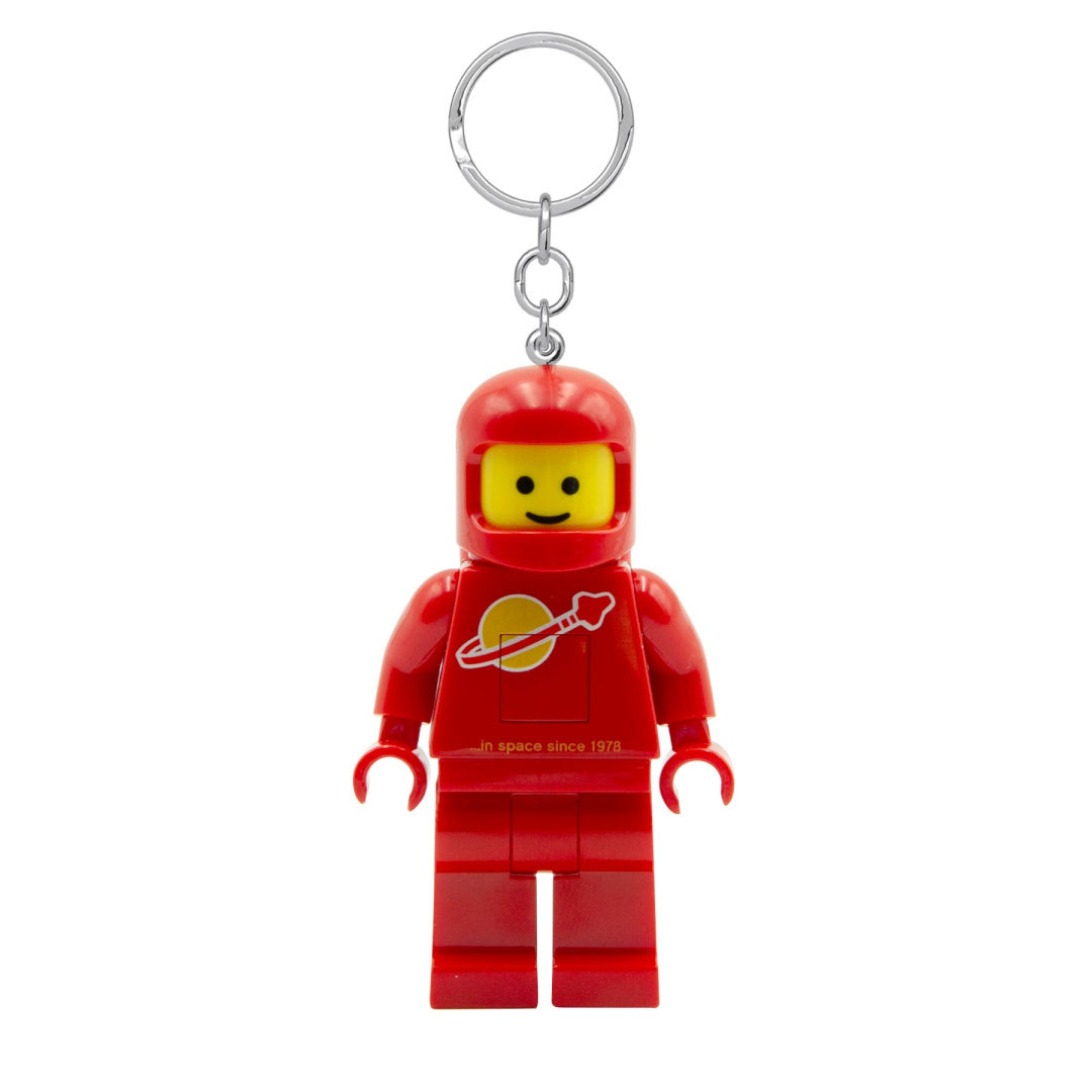 Red LEGO astronaut keychain with classic helmet and space emblem brelok LEGO czerwony astronauta