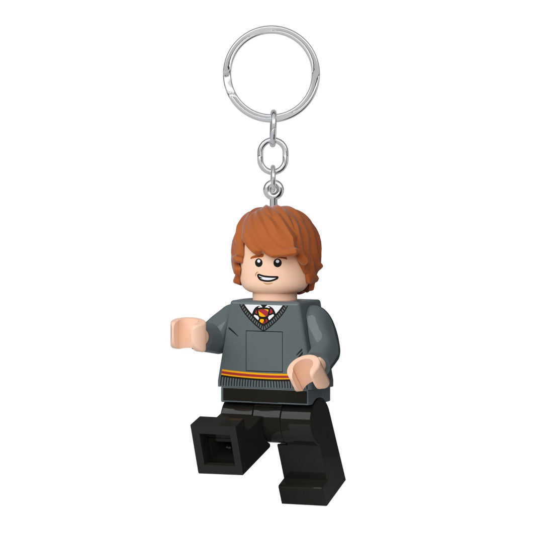 Brelok LEGO Harry Potter przedstawiający figurkę Ron Weasley z metalowym pierścieniem do kluczy