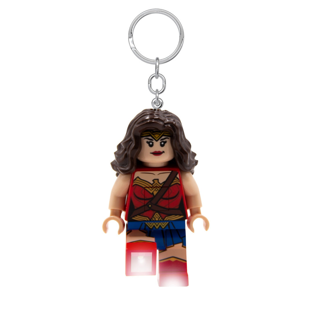 MOB brelok Wonder Woman LEGO z figurką Wonder Woman w kolorowym stroju i metalowym kółkiem