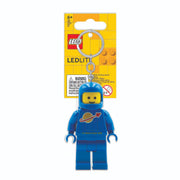 brelok z latarką LEGO z figurką kosmonauty w niebieskim skafandrze od MOB