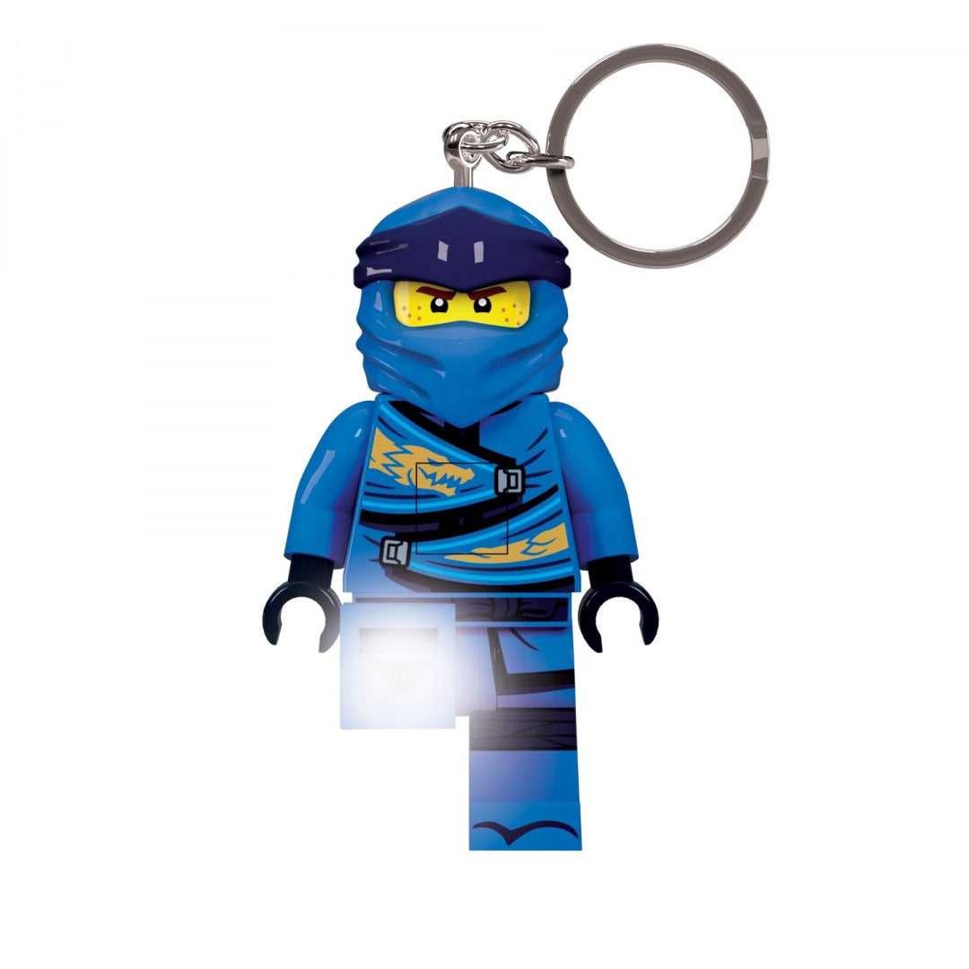 Brelok z latarką LEGO Ninjago Jay w kształcie niebieskiego wojownika ninja z wbudowaną latarką