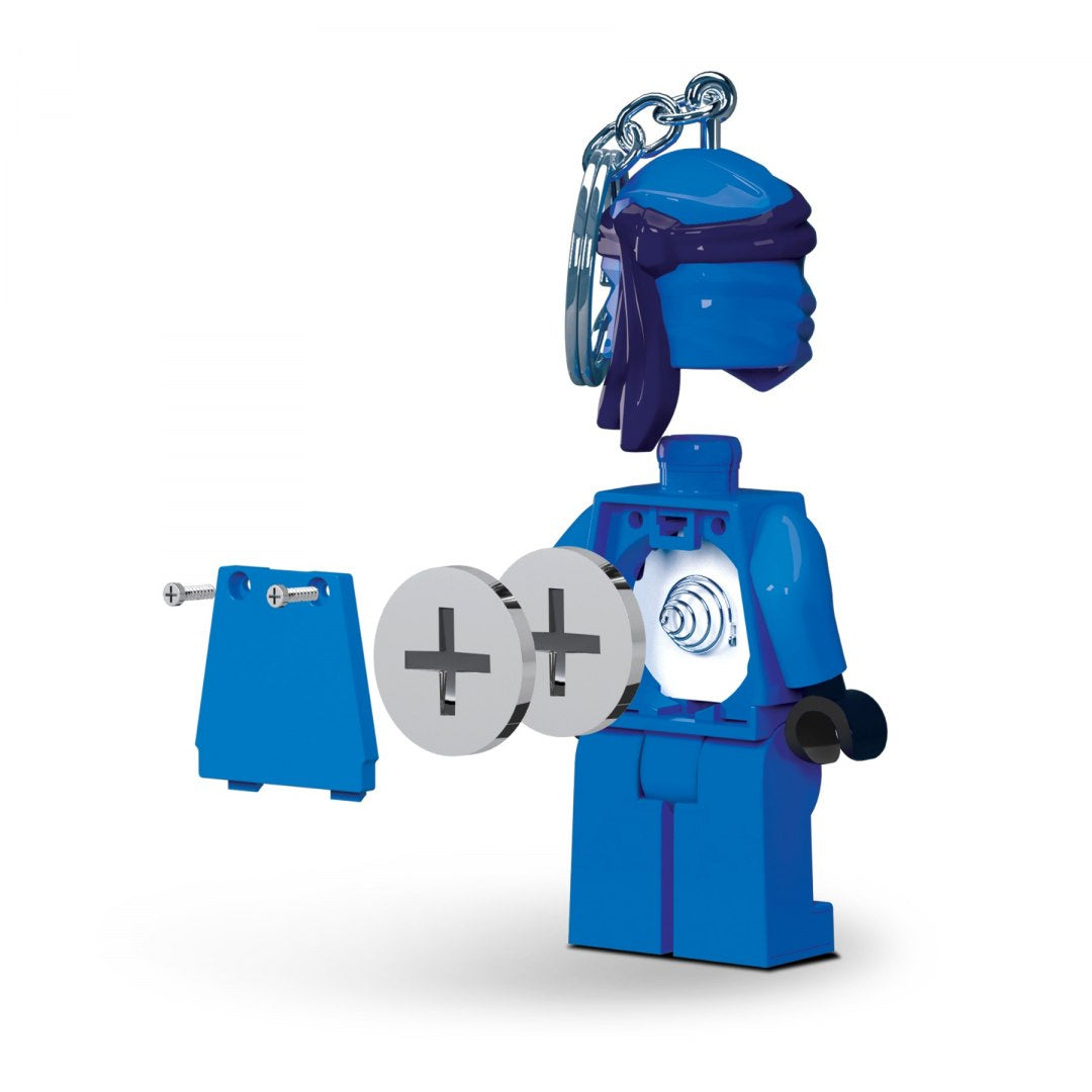 Brelok z latarką LEGO Ninjago Jay zasilany bateriami w kształcie niebieskiego wojownika