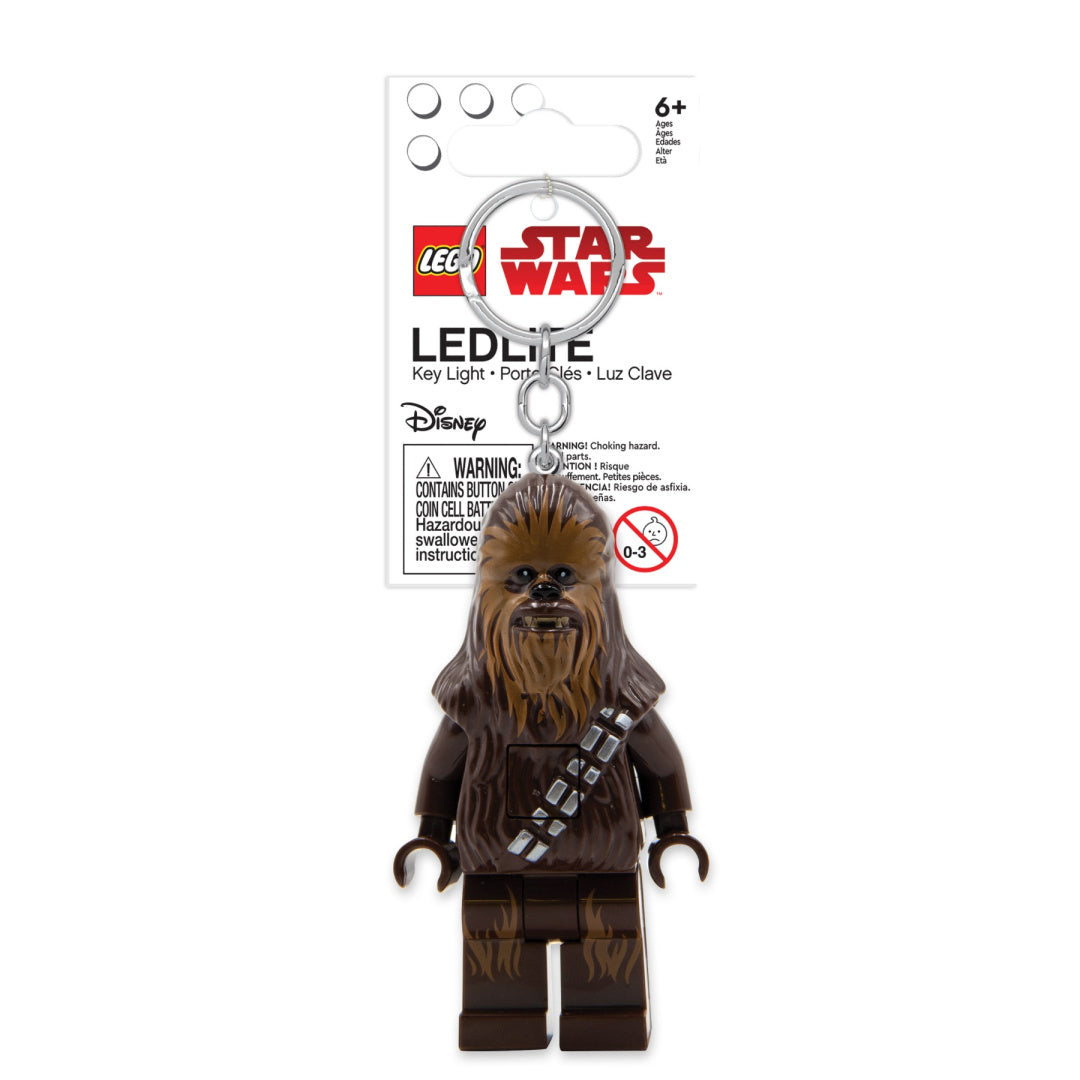 Brelok z latarką Chewbacca LEGO Star Wars przedstawiający postać Chewbacci z kluczem do zawieszenia