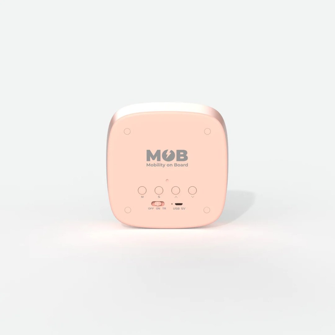 Różowy budzik dla dzieci z lampką WABOBA AB z prostym panelem sterowania