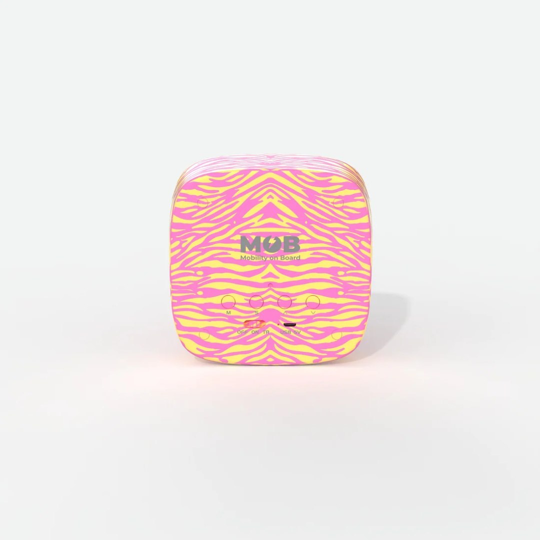 Kolorowy budzik dla dzieci z lampką w różowo-żółte wzory od WABOBA AB