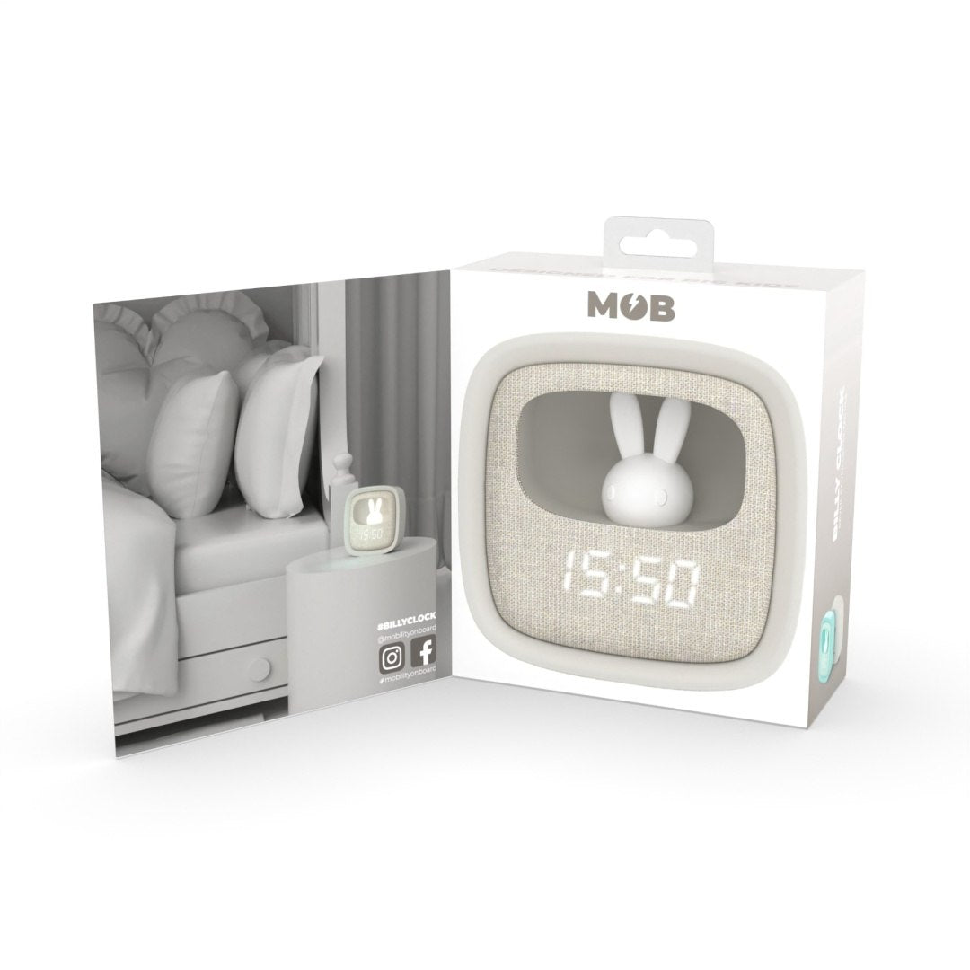 Budzik z lampką dla dzieci w kształcie króliczka z wyświetlaczem czasu od WABOBA AB