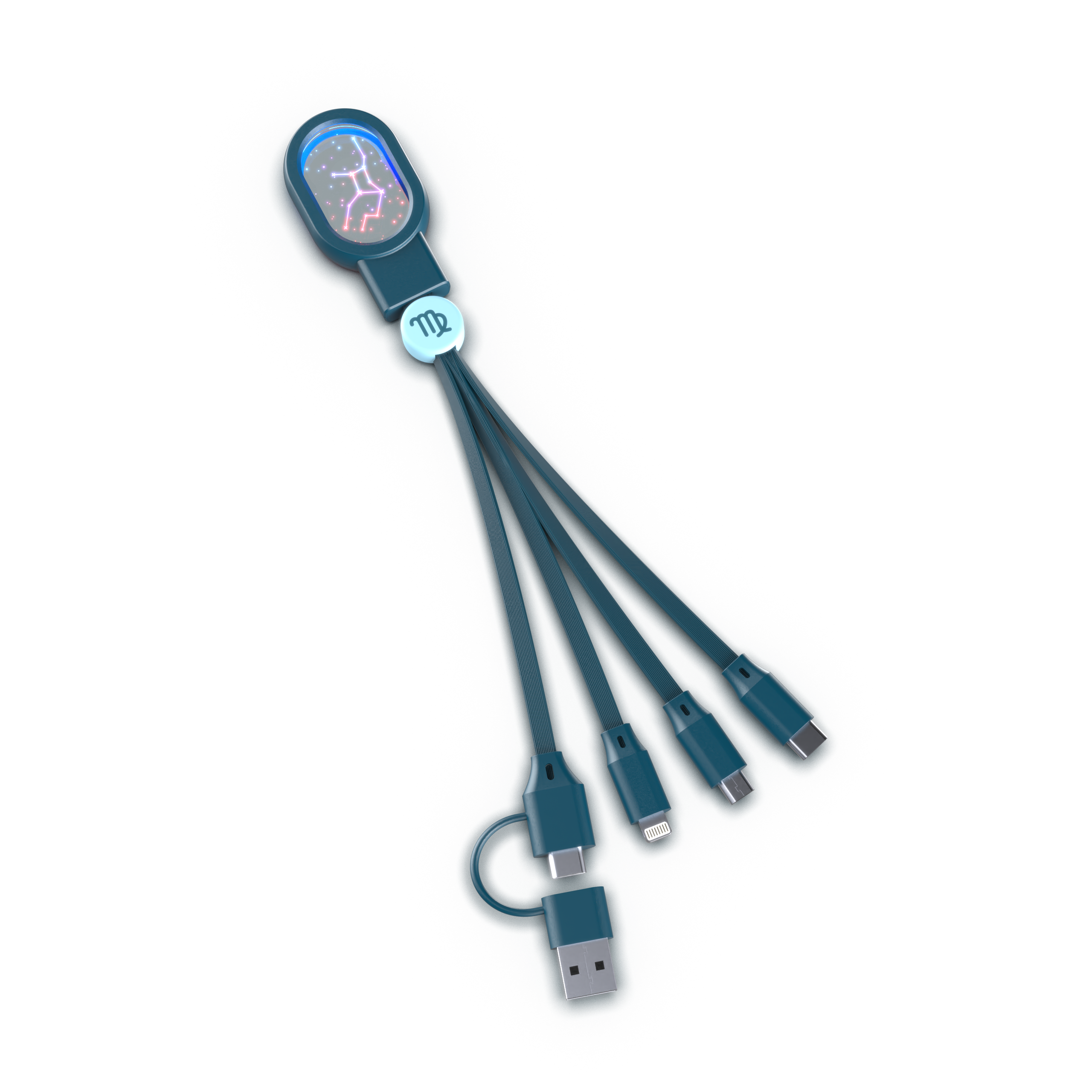 Kabel 5 w 1 zodiak strzelec z wieloma końcówkami USB i designem konstelacji na obudowie