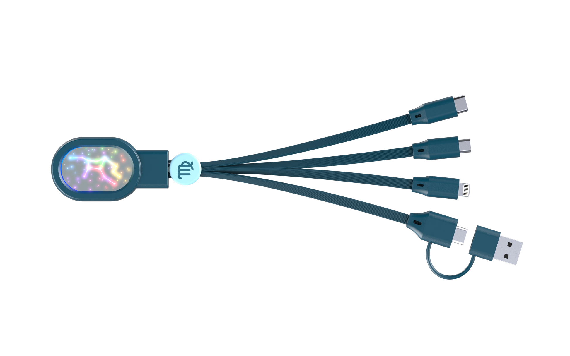 Kabel 5 w 1 zodiak rak z czterema różnymi końcówkami i podświetleniem konstelacji