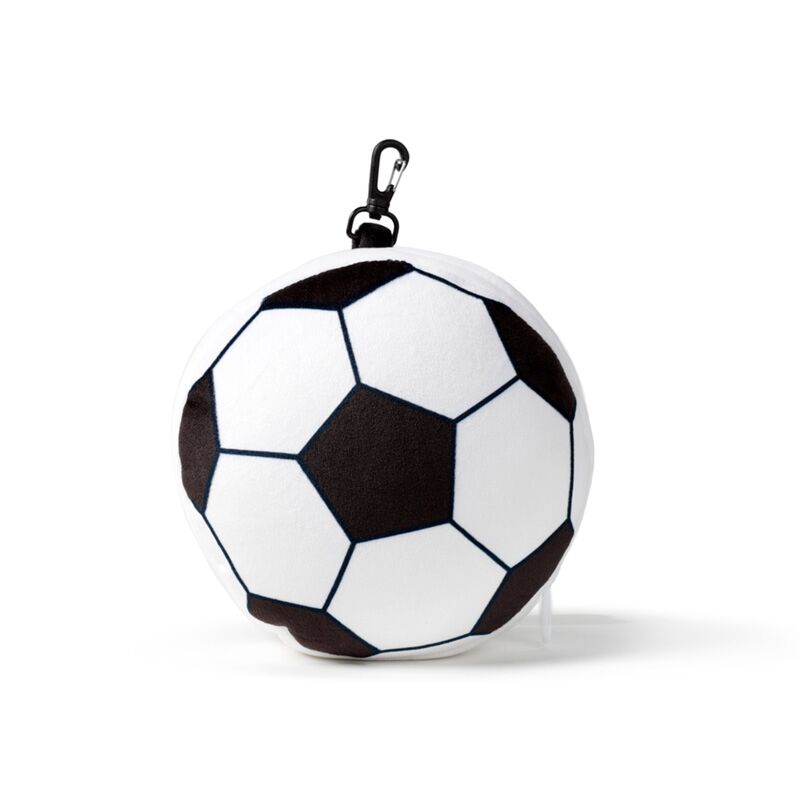 Pluszowa poduszka podróżna piłka nożna w kształcie czarno-białej piłki z karabińczykiem