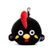 Pluszowa poduszka podróżna dla dzieci w kształcie czarnego kurczaka z czerwonym grzebieniem