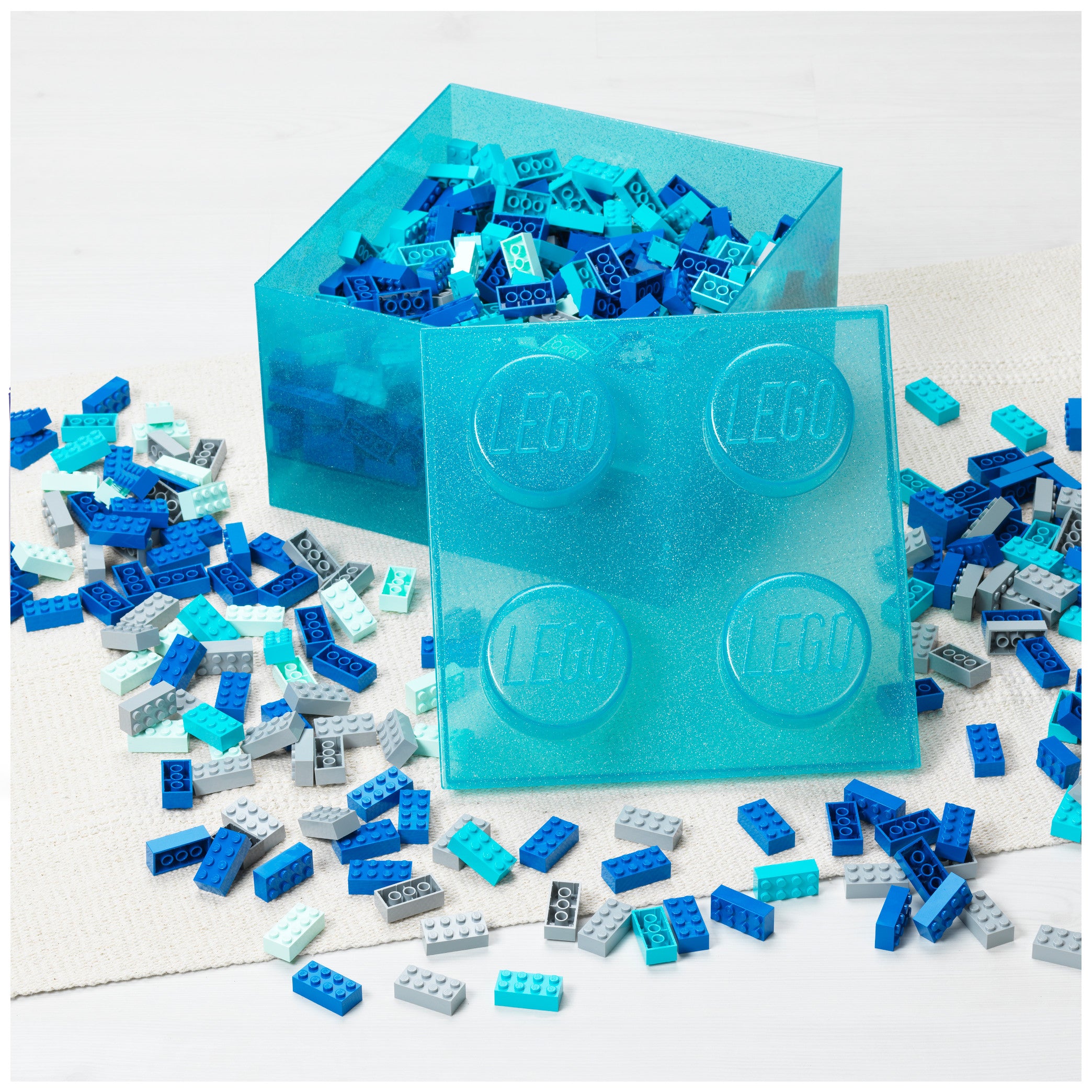 LEGO® Brick 4 Container with Lid (Light Blue)