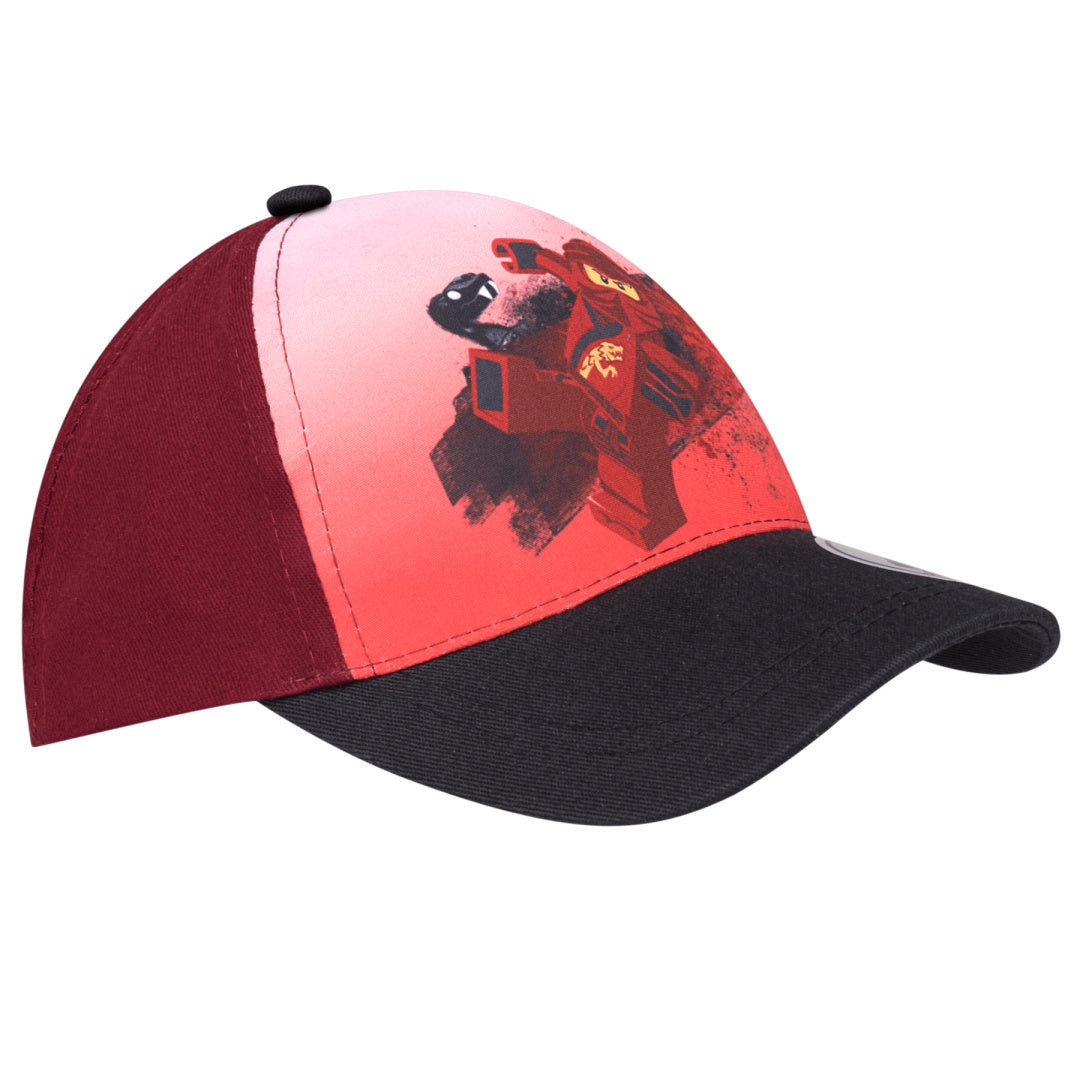 Czapka z daszkiem LEGO Ninjago Kai w kolorze czerwonym i czarnym z nadrukiem postaci Kai