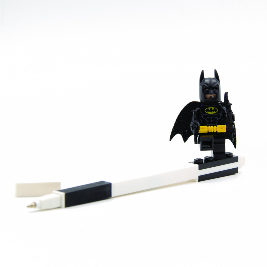 Długopis żelowy LEGO Batman z mini figurką Batmana i czarno-białą obudową
