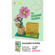 Drewniane puzzle 3D Galsang kwiat złożone z 85 elementów w naturalnych kolorach od BV Jacob Company