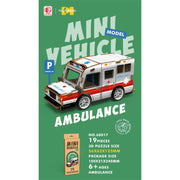 drewniane mini puzzle 3D ambulans do składania model karetki pogotowia dla dzieci