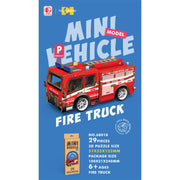 drewniane puzzle 3d wóz strażacki czerwony model wózka strażackiego z 29 elementami