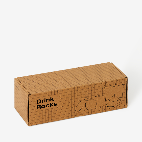 Opakowanie kostki do napojów design od Areaware w geometryczny wzór z ilustracjami kształtów