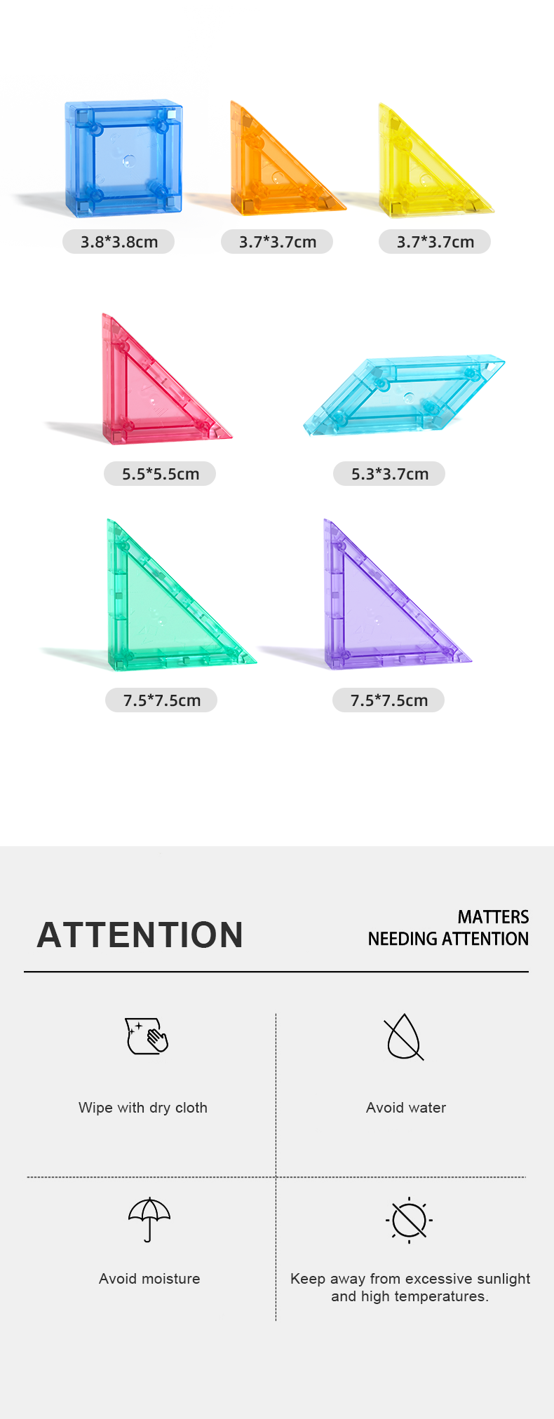 Zestaw kolorowych klocków magnetyczny tangram 3D w różnych kształtach i rozmiarach od Yamann