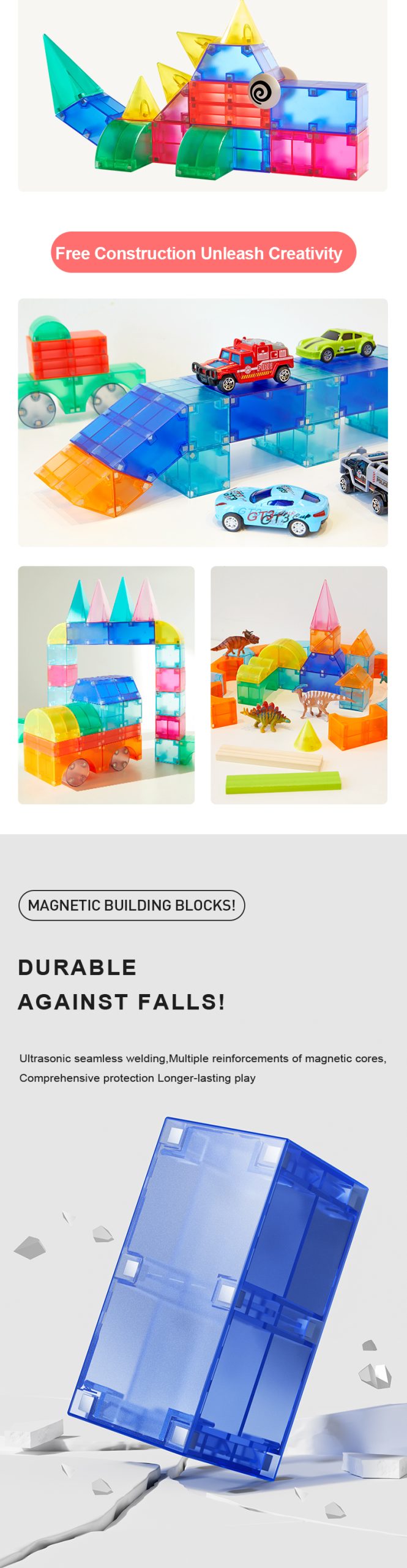 Klocki magnetyczne 3D EMS DOIY do twórczej zabawy i budowania trwałych konstrukcji