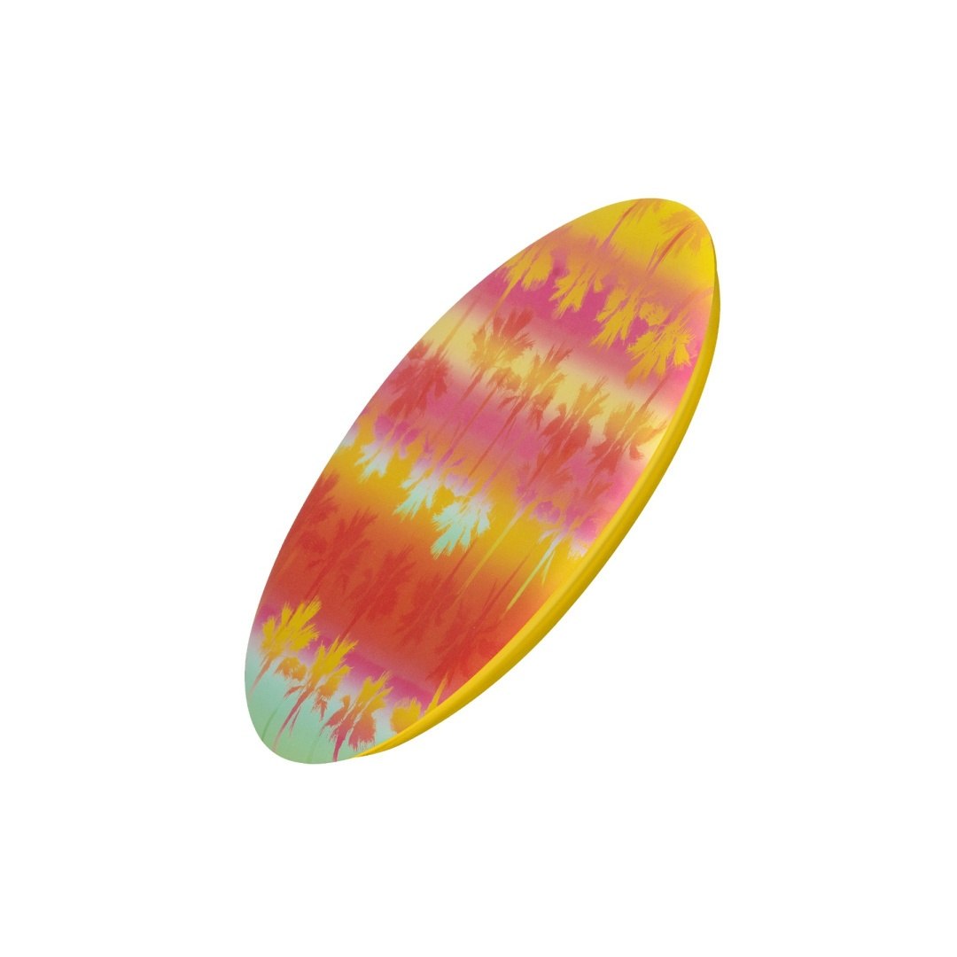 Kolorowe frisbee Waboba Wingman z wzorem liści w odcieniach żółci, różu i zieleni