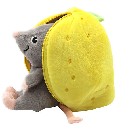 Pluszowa myszka w cytrynie miękka zabawka z szarą myszką w żółtej cytrynie BV JACOB COMPANY