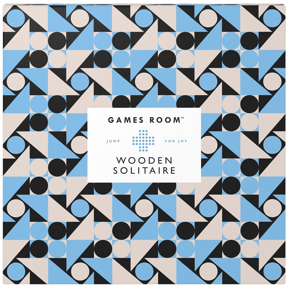 Gotowy do gry zestaw pasjans drewniany od BV JACOB COMPANY z nowoczesnym geometrycznym wzorem