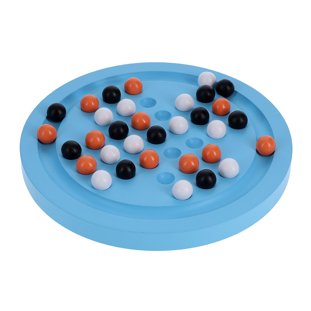 Pasjans drewniany BV JACOB COMPANY niebieska plansza z kolorowymi kulkami do gry logicznej