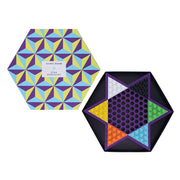 Kolorowa gra warcaby gwiezdne w sześciokątnym pudełku z wielokolorowymi pionkami BV JACOB COMPANY