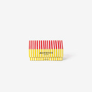 Kolorowe opakowanie gry domino dla dzieci od BV JACOB COMPANY z czerwono-żółtymi paskami