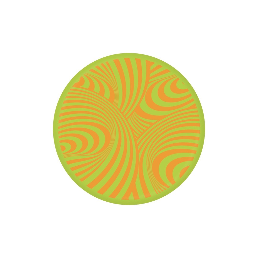 Kolorowa piłka do zabawy gra Waboba Backnine z wzorem w zielono-pomarańczowe paski