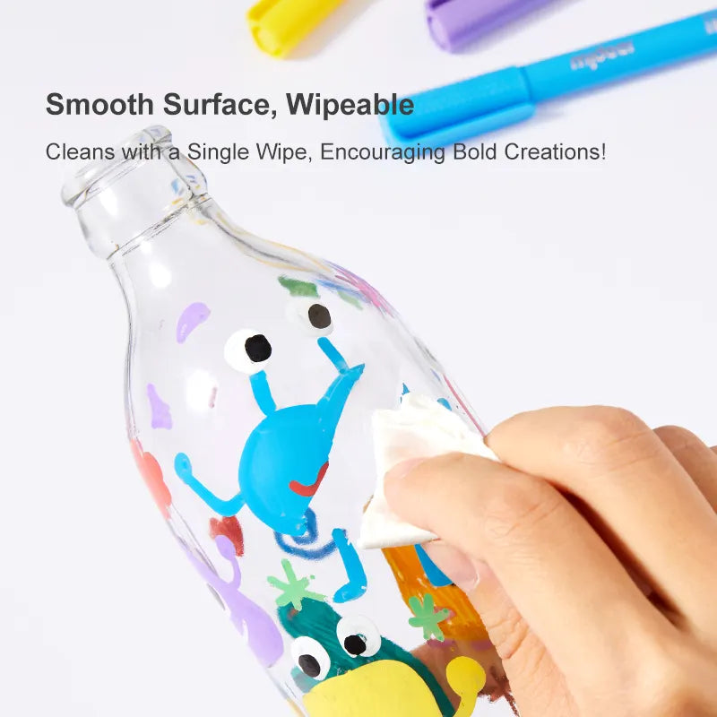 Markery akrylowe mideer 12 kolorów do malowania na szklanej butelce łatwe do zmycia