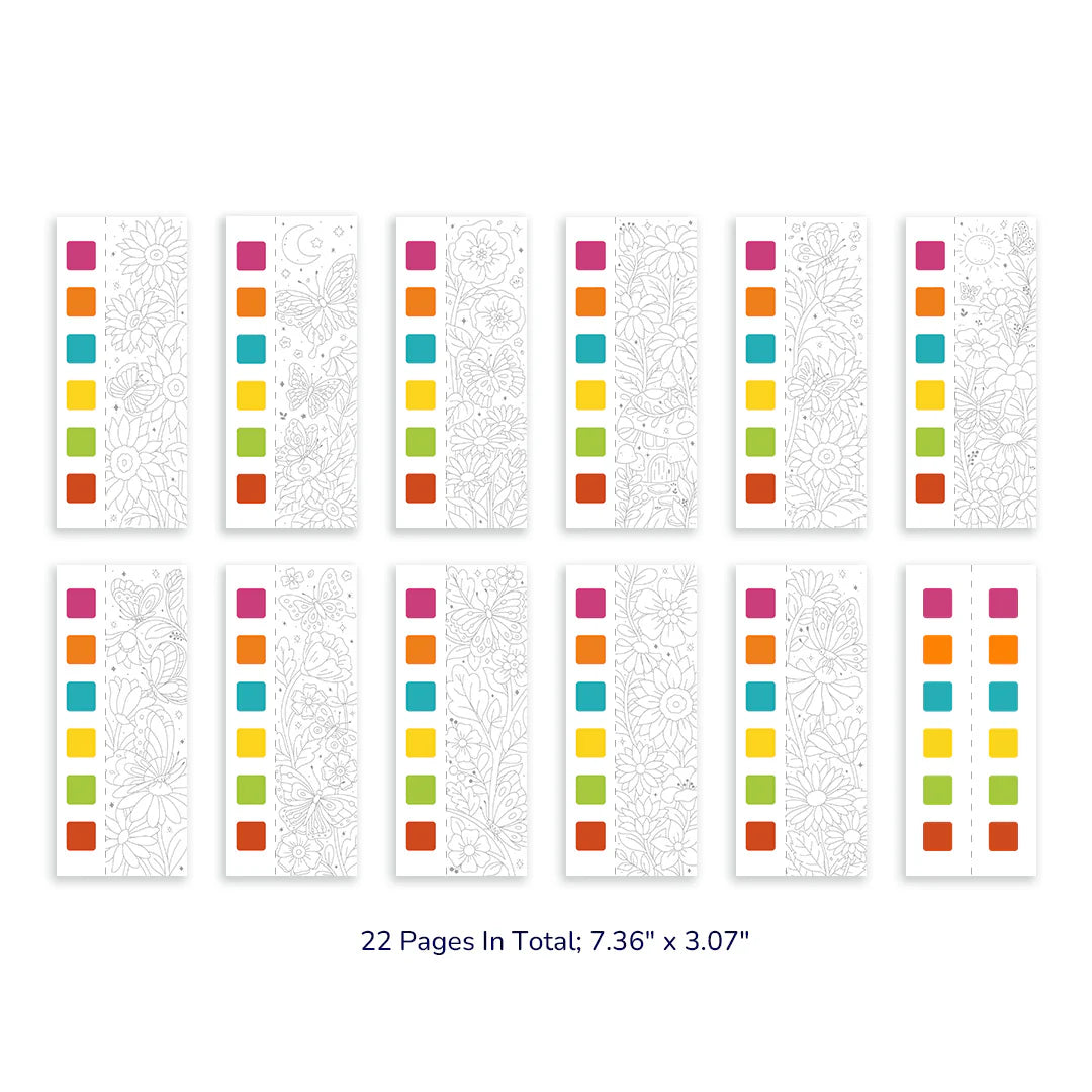 Kolorowanka akwarelowa kwiaty od Yamann z 22 stronami i wzorami do malowania roślin