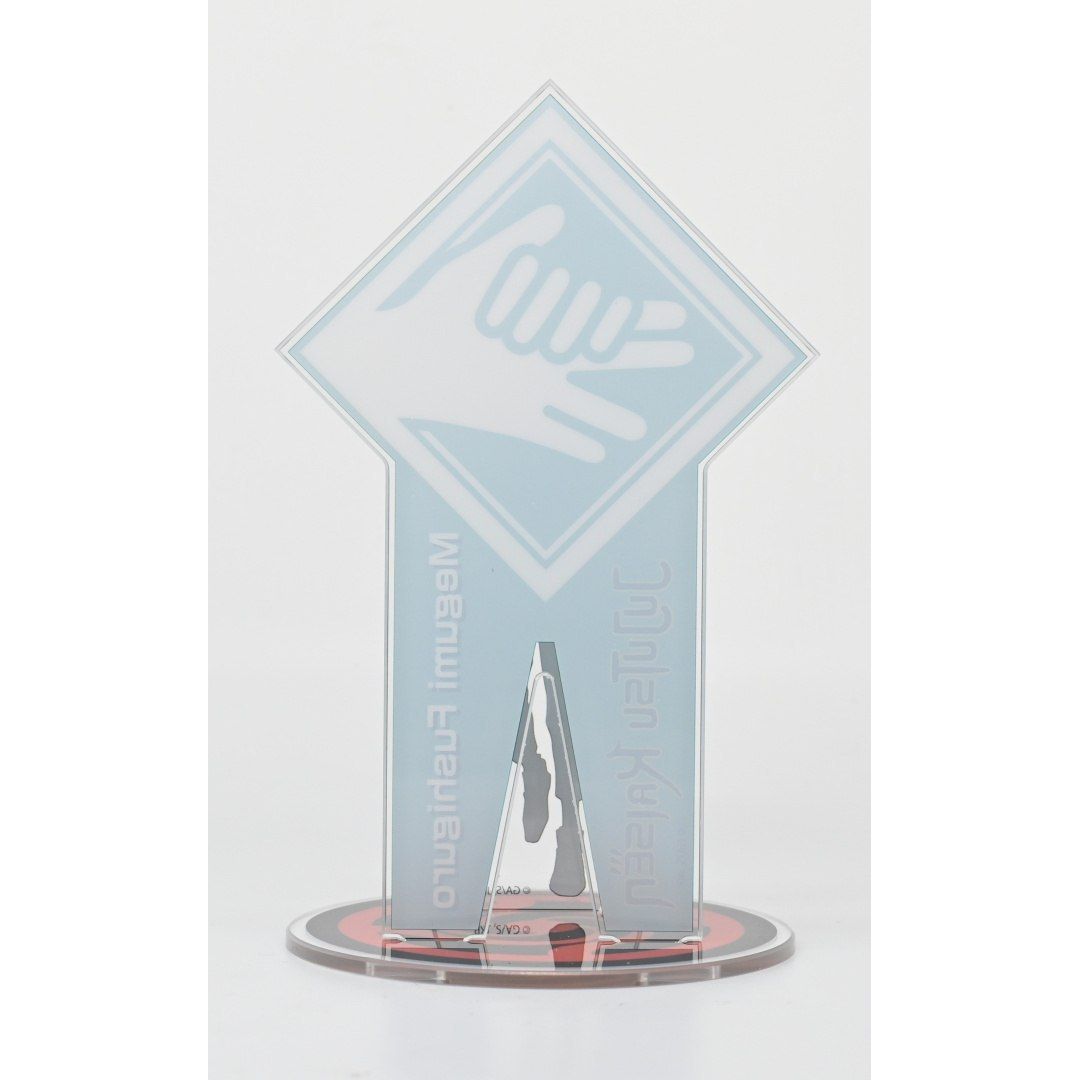 Figurka Jujutsu Kaisen Megumi Fushiguro z przezroczystego akrylu z symbolem i podstawą Yamann