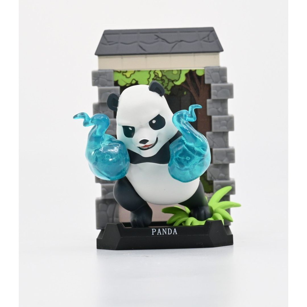 Figurka Pandy z Jujutsu Kaisen kapsuła niespodzianka z dynamicznymi niebieskimi efektami energii