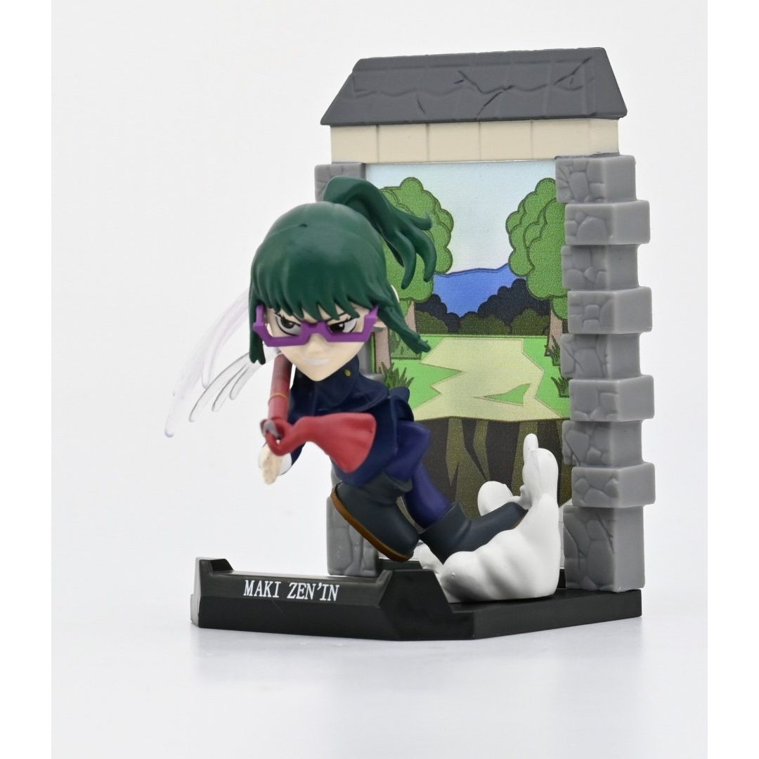Jujutsu Kaisen kapsuła niespodzianka figurka Maki Zen'in z zielonymi włosami i fioletowymi okularami