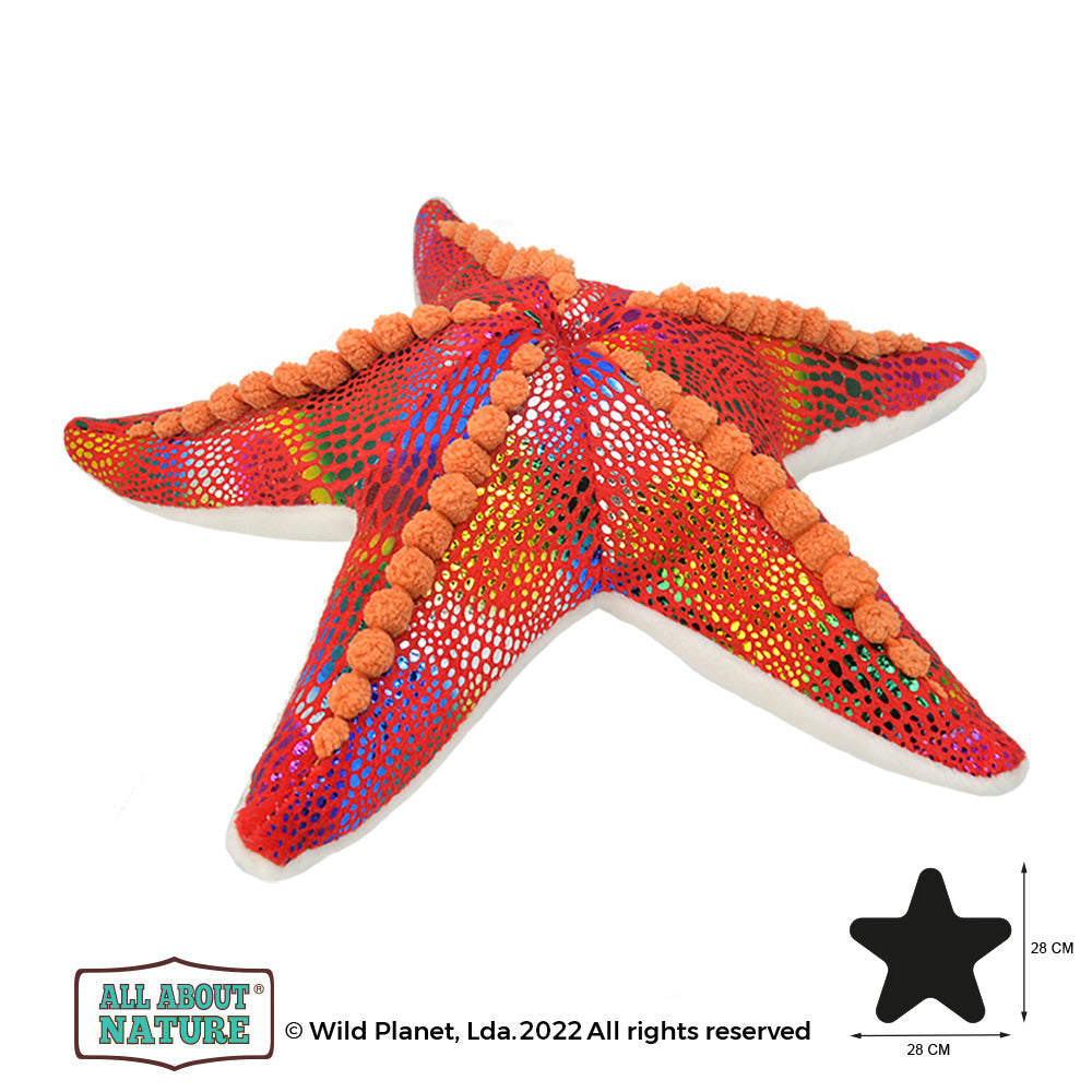 Kolorowy pluszak rozgwiazda Wild Planet z pomarańczowymi detalami i miękkim materiałem