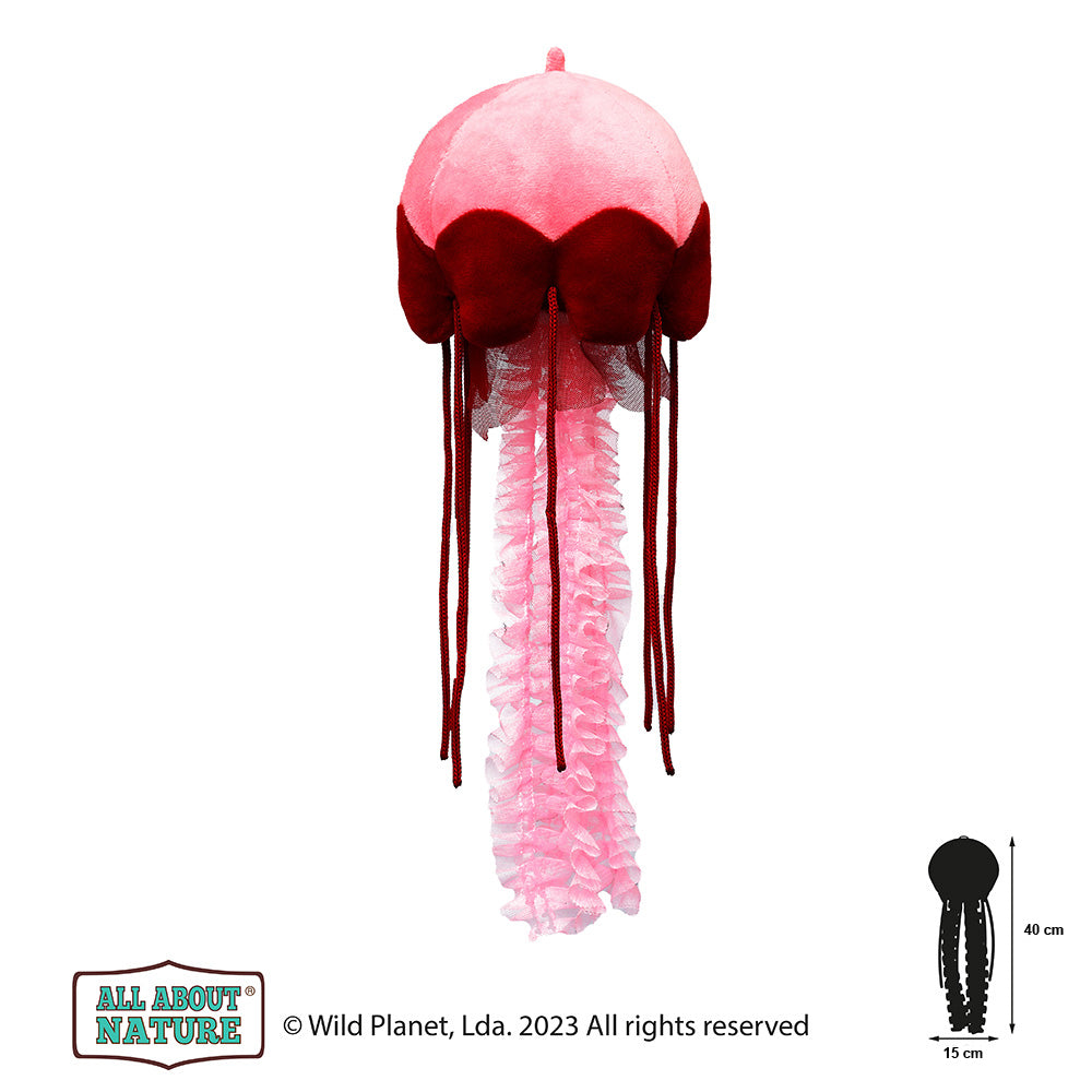 Pluszak meduza Wild Planet różowo-czerwony miękki pluszowy z długimi mackami do dekoracji i zabawy