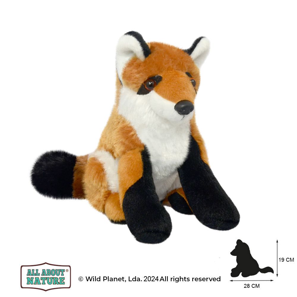 Pluszak lis od Wild Planet miękki i realistyczny pluszak lis z czarnymi łapkami i białym brzuchem