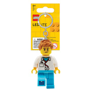Brelok LEGO lekarz z latarką w formie figurki LEGO z kluczykiem do zawieszania