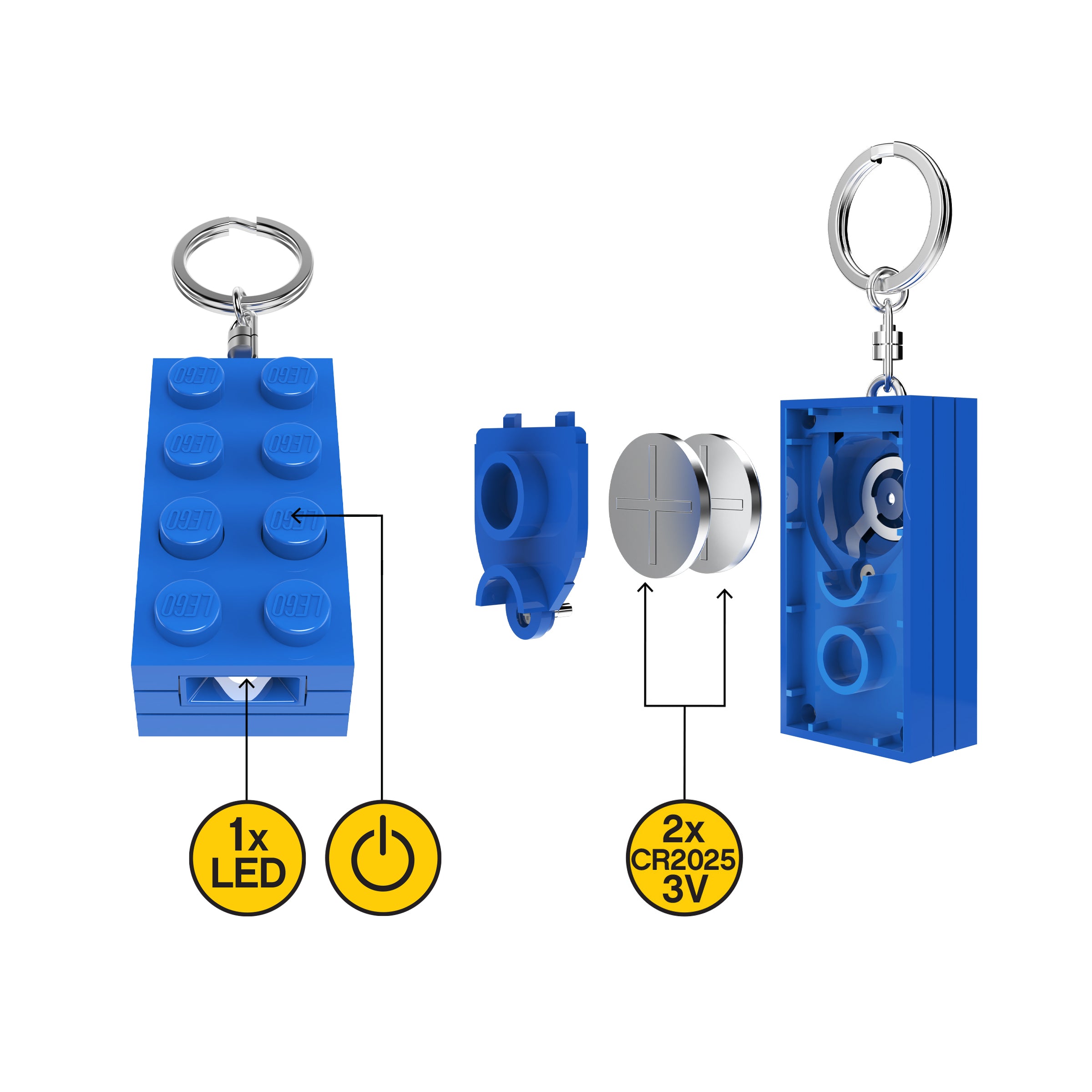 Brelok z latarką LEGO® – niebieski klocek LEGO® 2x4