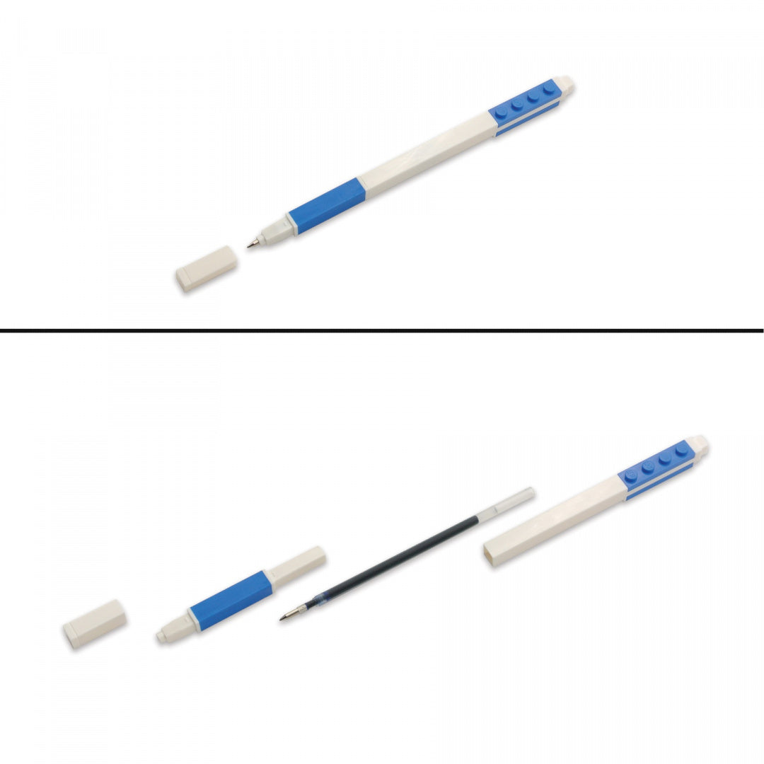 Niebiesko-biały długopis LEGO z wymiennym wkładem do notatnika LEGO z długopisem