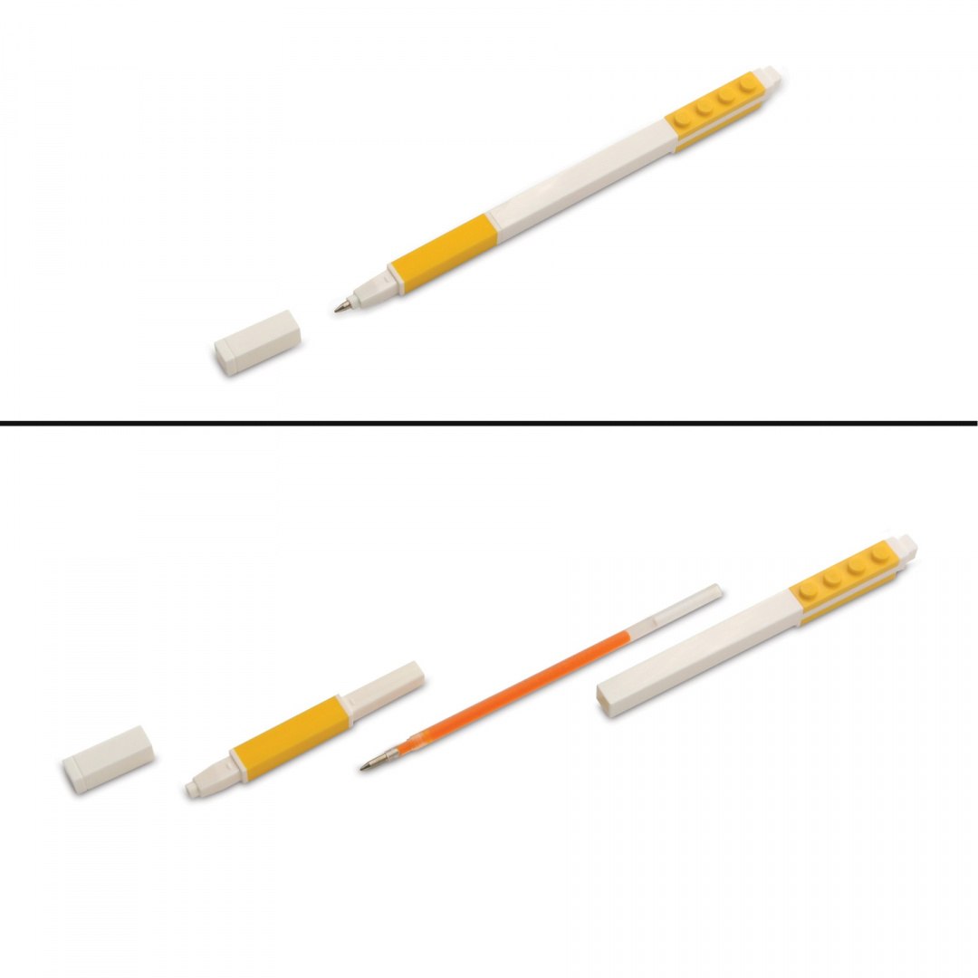 Żółty notatnik LEGO żółty z plastikową okładką i wyjmowanym wkładem do pisania