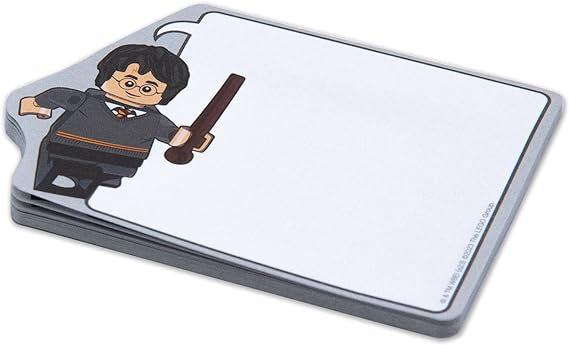 LEGO Harry Potter zestaw piśmienniczy z notesem przedstawiającym postać Harry’ego Pottera z różdżką
