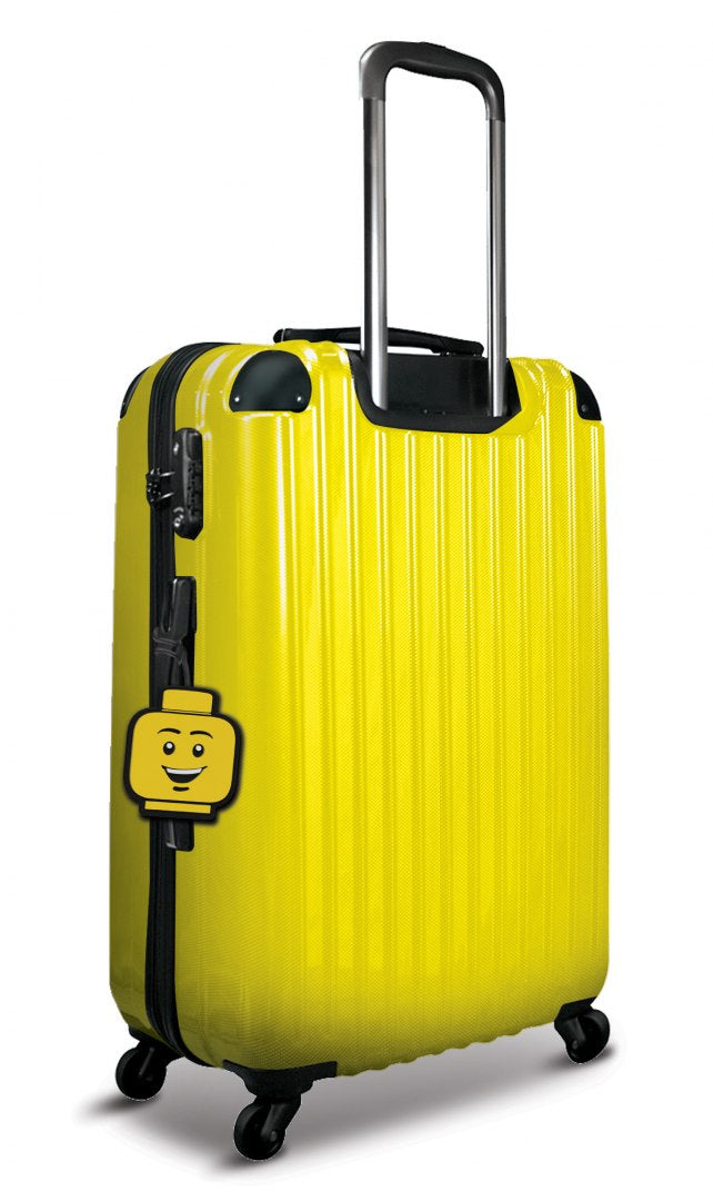Żółta walizka z zawieszką LEGO do plecaka w kształcie głowy ludzika LEGO BV JACOB COMPANY