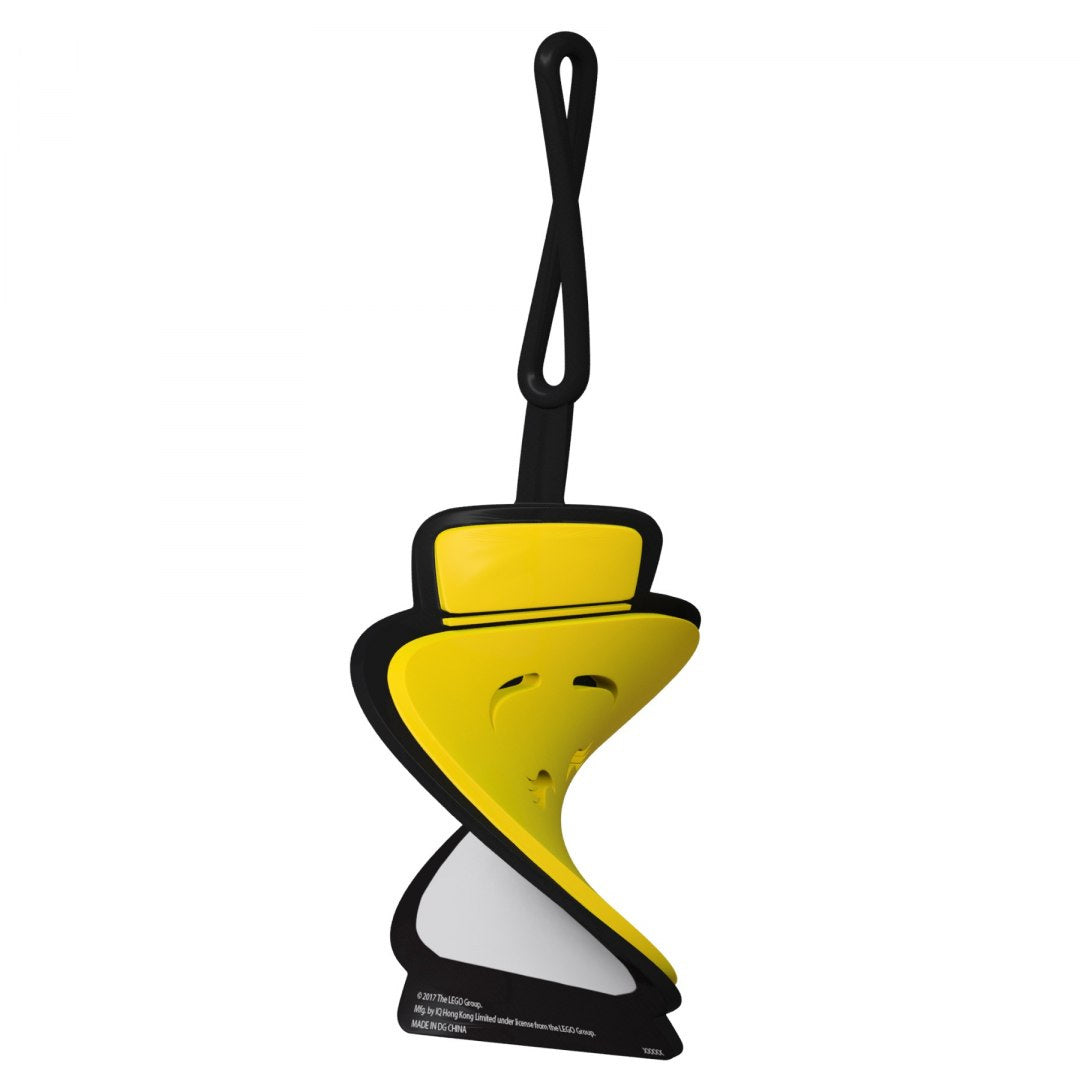 Zawieszka do plecaka LEGO dziewczynka w kształcie żółto-czarnej figurki z zawieszką na pętelkę