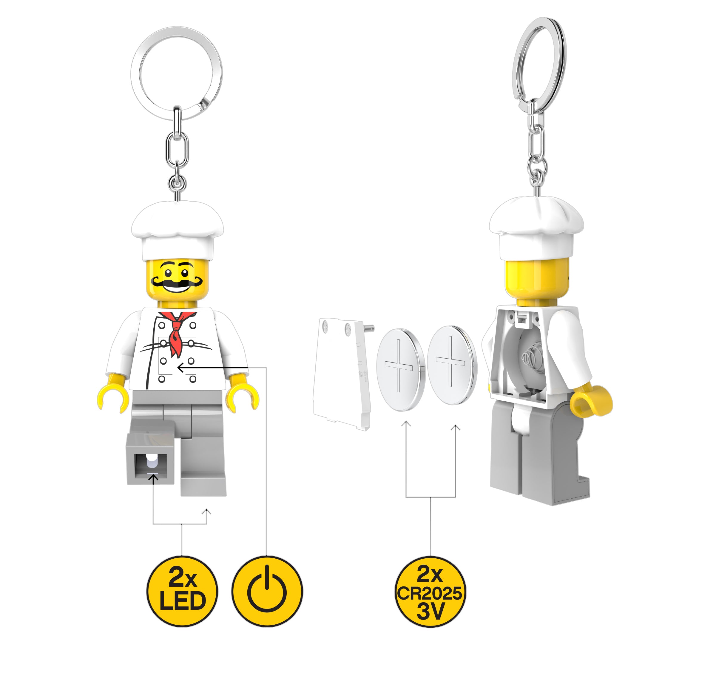 Brelok z latarką LEGO® Minifigures™ – Kucharz