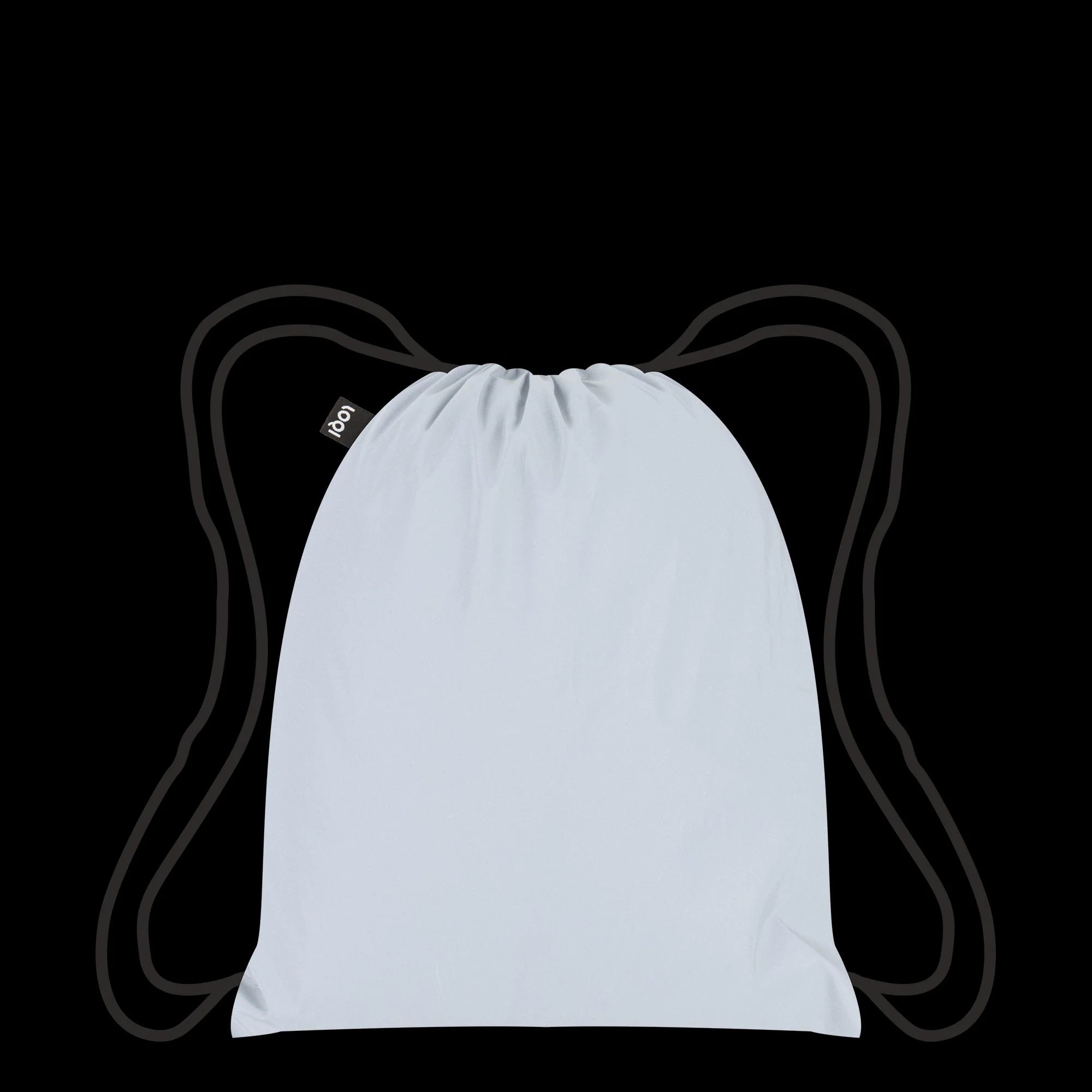 Yamann worek odblaskowy srebrny z czarnymi sznurkami do wygodnego noszenia