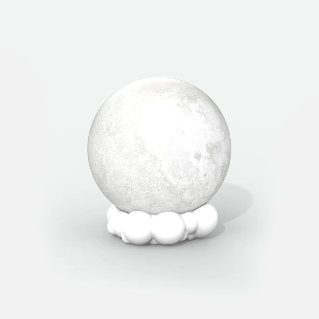 Lampka nocna z głośnikiem Yamann w kształcie księżyca na białej podstawie