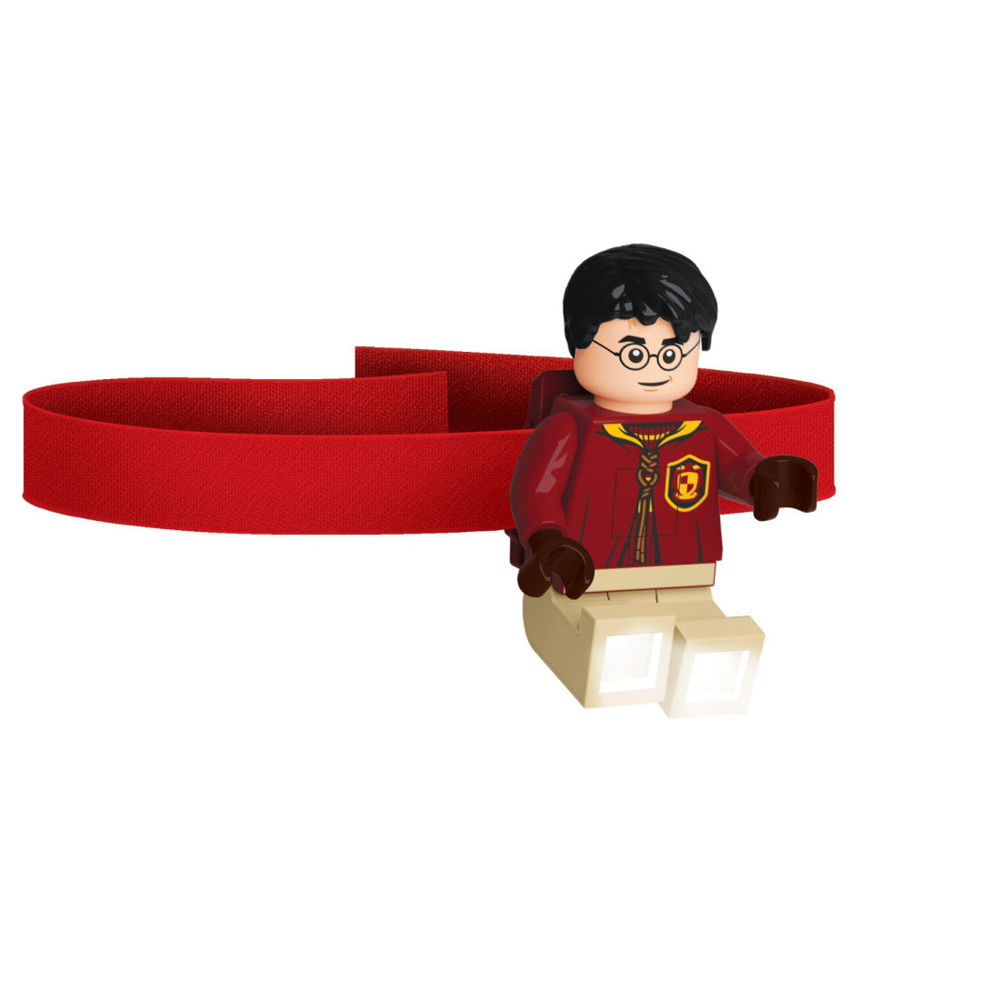 MOB latarka czołowa Harry Potter LEGO z czerwoną opaską i figurką Harry'ego Pottera