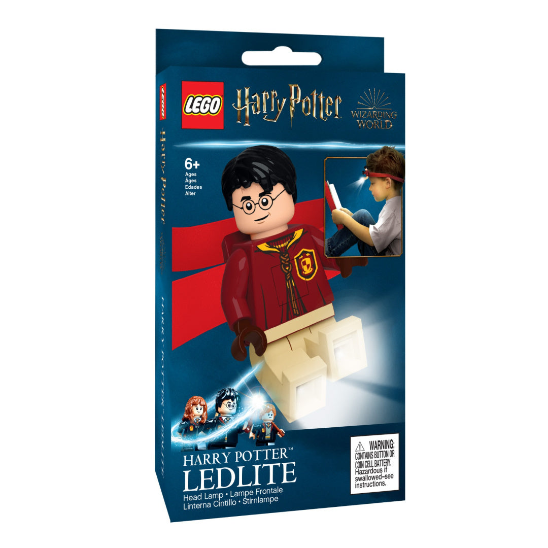 Latarka czołowa Harry Potter LEGO z motywem postaci LEGO Harry Potter, idealna dla dzieci powyżej 6 lat